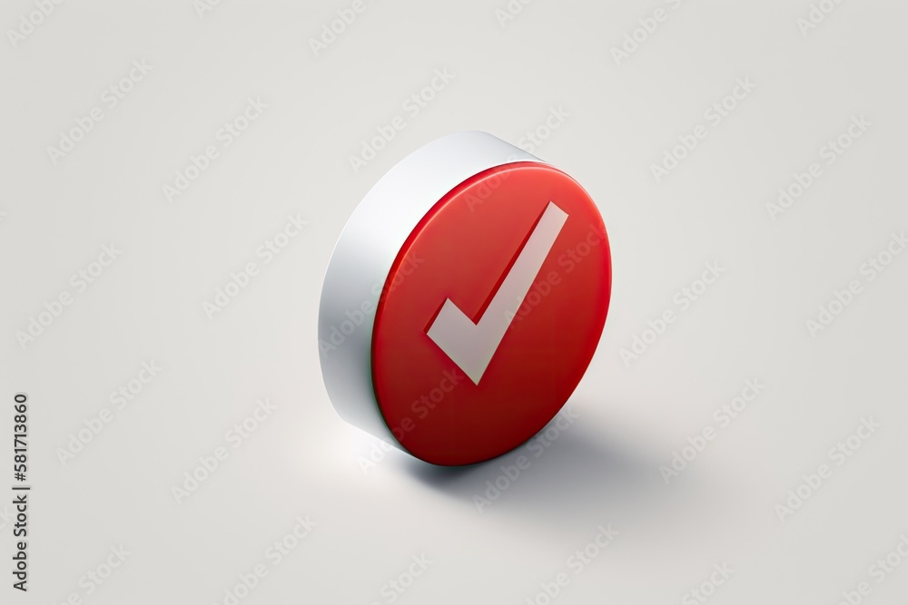 Poster isolated check mark icon on a white backdrop. generative ai