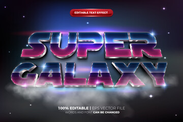 Esport super galaxy glow cartoon movies Bold 3D Editable text Effect Style