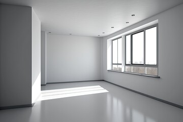 Modern new empty apartment room. Generative AI