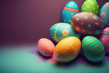 Easter side view background, professional shot. Generative AI