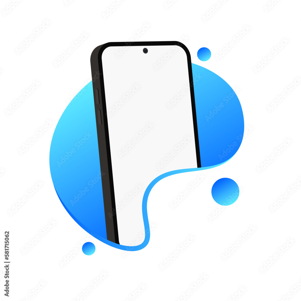 Poster smartphone mockup for applications ui presentation. phone vector illustration.