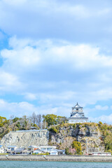 冬の杵築城　大分県杵築市　Kitsuki Castle in winter. Ooita Pref, Kitsuki City.