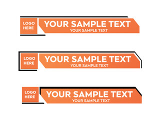 Lower third vector design with Orange overlay strip text video. News Lower Thirds Pack Template. Vector illustration.