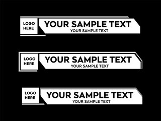 Lower third vector design with White shape overlay strip text video. News Lower Thirds Pack Template. Vector illustration.