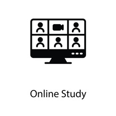 Online study icon design stock illustration