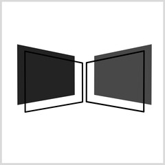 Two boxes icon black color, Vector Illustration for Icon, Logo etc