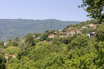 Fototapeta na wymiar View of the mountains village (South Pelion, Prefecture of Magnesia, Greece)
