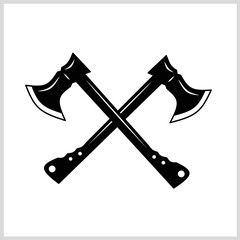 Crossed axes icon black and white color, Vector Illustration for Icon, Logo etc