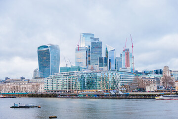 Amazing architecture in the business center of London, near Fenchurch Street and Tower Hill Station