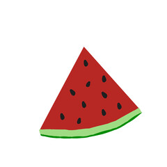 slice of Watermelon Vector Design Sticker Emoticon Patch Emblem Transparent Background.png
