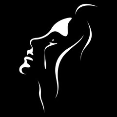 vector illustration of a female light and shadow face with tears flowing down her cheeks. victim of violence, domestic violence, abuse, harassment. stop violence against women. social poster, print.