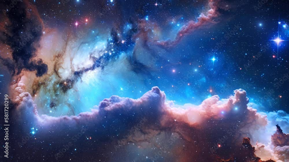 Wall mural beautiful space nebula and galaxy in 4k