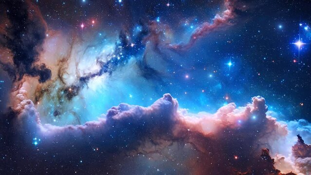 Beautiful space nebula and galaxy in 4k