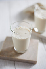 Fresh milk on white background