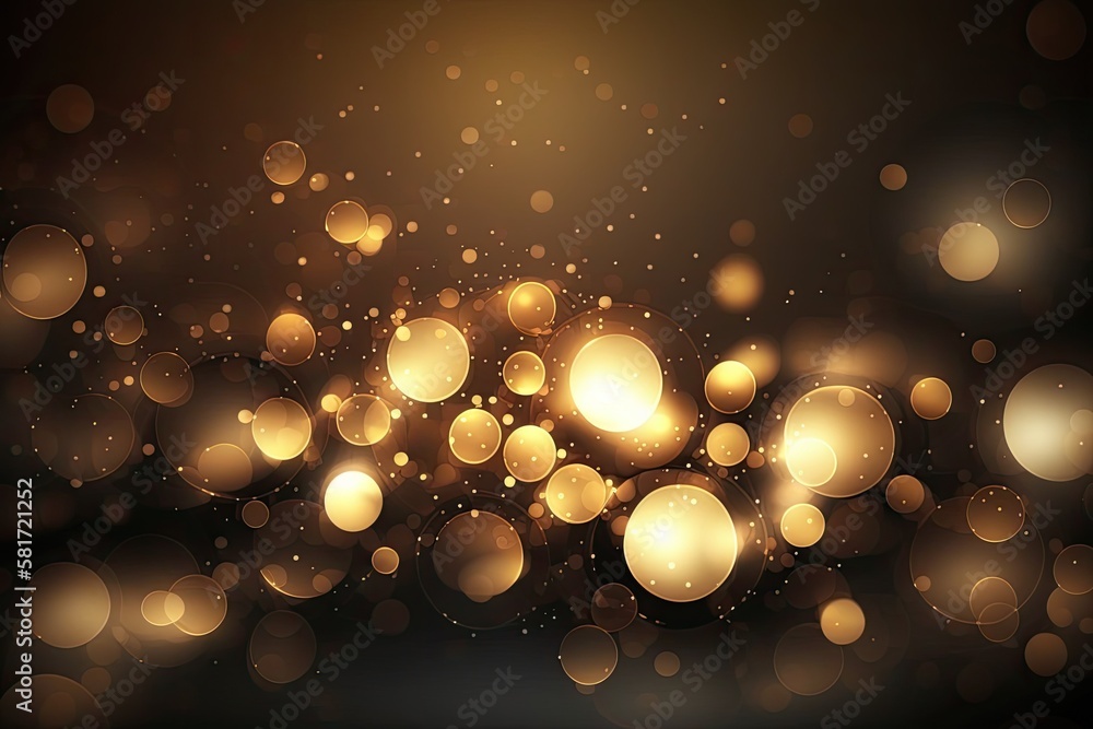 Poster golden rays and sparkles or glitter lights. merry christmas festive background.defocused circle boke