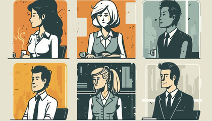 Business people and corporate culture vector illustration