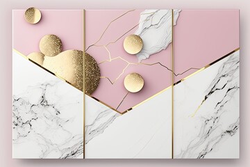 Abstract golden white pink marble texture background