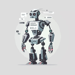 Ai, robot, vector illustration