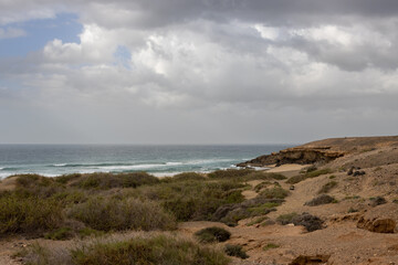 Fototapeta na wymiar West coast of the Atlantic ocean, Fuerteventura