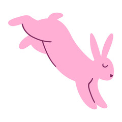 Minimalistic easter bunny. Vector illustration of rabbit silhouette, farm animal for card, print, poster, web design