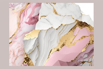 Abstract golden white pink marble texture background