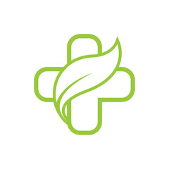 discovery wellness logo, wellness logo, plus sign and leaf elements