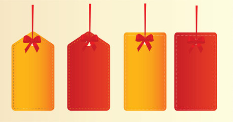 Hanging hangtags, blank tags, paper tags vector