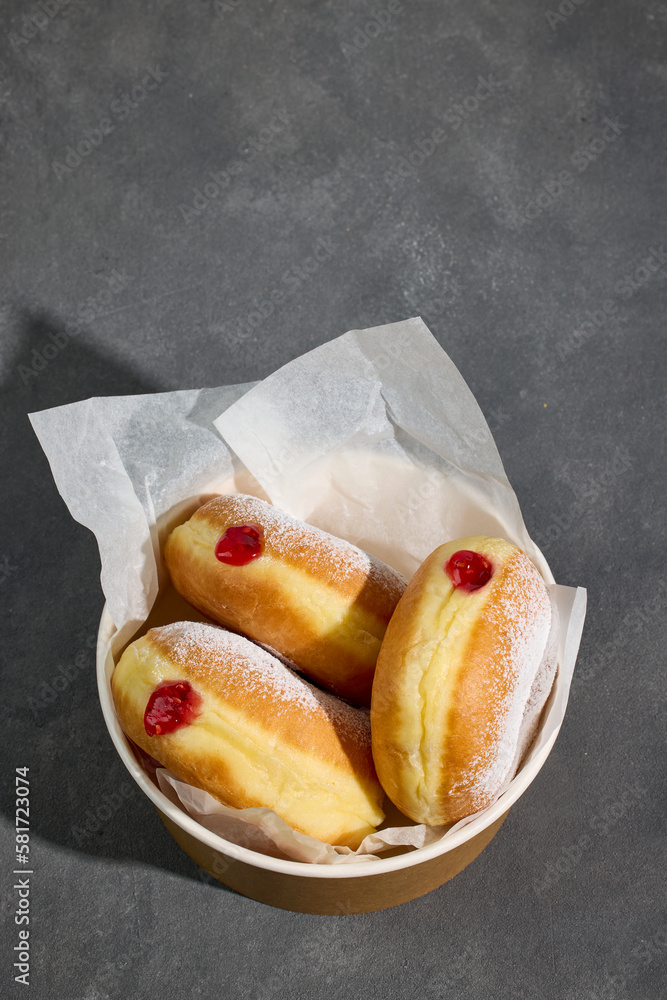 Sticker freshly baked jelly donuts