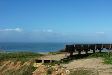 Colorful landscape with beach and dunes in Foz de Arelho, Centro - Portugal 