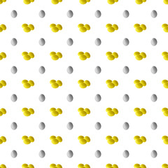 Seamless Pattern of Silver Egg Golden Triple Eggs on transparent backdrop, PNG file