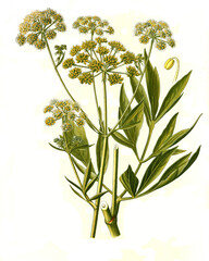 Heilpflanze, Liebstöckel, Levisticum officinale, auch Maggikraut, Rübestöckel, Liebstengel, Liebrohr