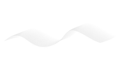 Fototapeta premium Dotted halftone waves. Flowing wavy lines pattern. Abstract liquid shapes, wave effect dotted gradient texture. Curve textures with halftone circular point isolated on white background