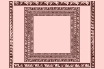 Greek key Versace pattern design with geometric shapes background 