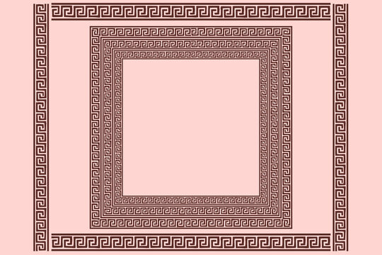 Greek key Versace pattern design with geometric shapes background 