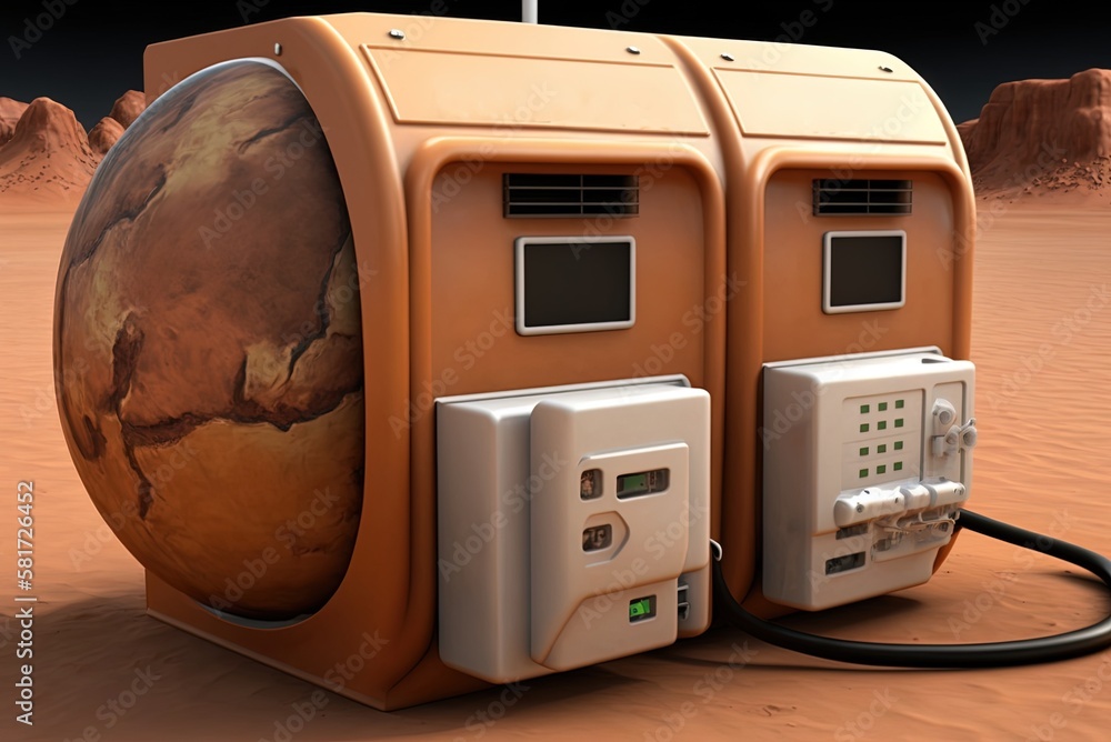 Poster client-focused depiction of mars's high-speed internet infrastructure generative ai