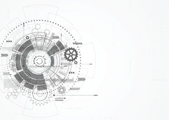 Modern technology background. Target screen elements. Outline HUD user interface for business. Vector illustration