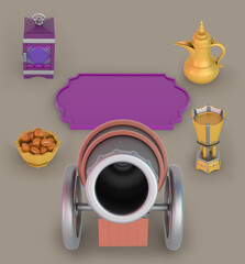 Ramadan Frame and Cannon with Dates