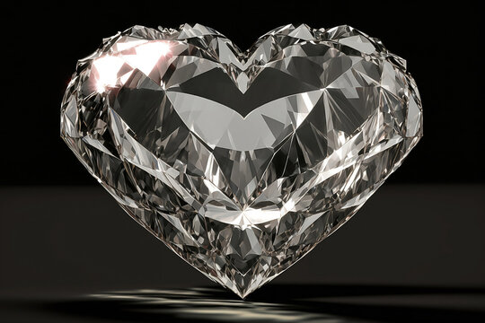 Heart-shaped diamond. Generative AI.