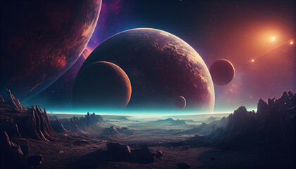 Obraz na płótnie Canvas Fantasy alien planet. generative ai