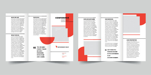 Construction Company  trifold brochure template. A clean, modern, and high-quality design tri fold brochure vector design. Editable and customize template brochure