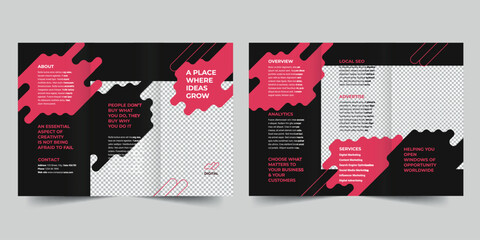 Digital Advertising Agency  trifold brochure template. A clean, modern, and high-quality design tri fold brochure vector design. Editable and customize template brochure 