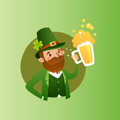 Leprechaun St. Patrick's Character Logo