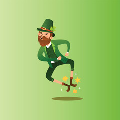 Leprechaun St. Patrick's Character Logo