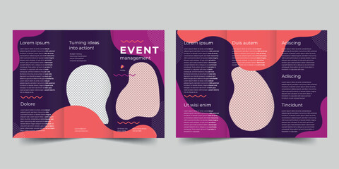 Event Management  trifold brochure template. A clean, modern, and high-quality design tri fold brochure vector design. Editable and customize template brochure