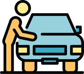 Car owner icon. Outline Car owner vector icon for web design isolated on white background color flat