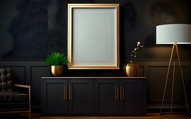 white frame frame on black background Space to advertise for you.