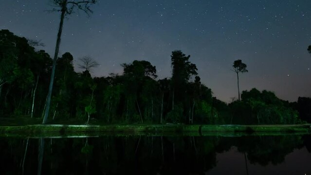 Night landscape Milky Way time lapse background