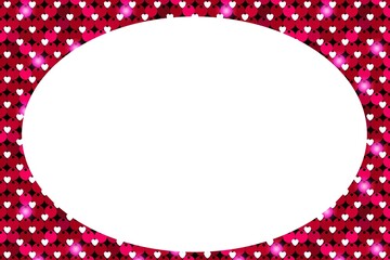 frame of colorful love pattern with an oval white empty space inside for your text or image