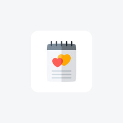 Love, date fully editable vector fill icon

