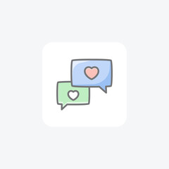 Box, chat, feedback fully editable vector fill icon


